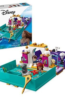 LEGO 43213 Disney Princess The Little Mermaid Fairy Tale Book with Micro Dolls Ariel, Prince Eric, and Ursula – Playsets for Boys and Girls Ages 5+ for Travel and the 2023 Movie