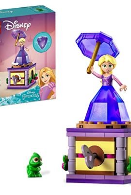 LEGO 43214 Disney Princess Rapunzel Rotante – A Small Christmas Gift Idea for Girls and Boys, Building Toy with a Mini Doll in a Diamond Dress and Pascal, Collectible Toys
