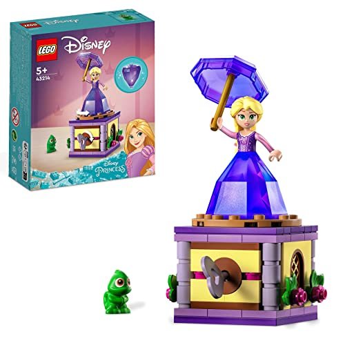 LEGO 43214 Disney Princess Rapunzel Rotante, Piccola Idea Regalo di Natale per Bambine e Bambini, Giocattolo da Costruire con Mini Bambolina in Abito di Diamante e Pascal, Giochi da Collezione