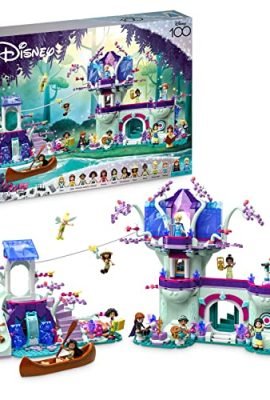 LEGO 43215 Disney Enchanted Treehouse with 13 Mini Dolls, Including Princess Jasmine, Elsa, and Anna – Christmas Gift for Boys and Girls, 2-Story Building Playset, Disney Set 100