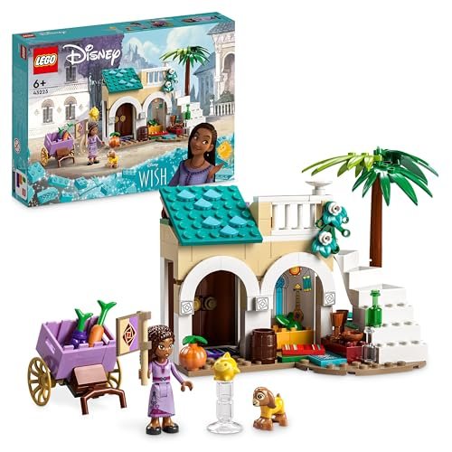 LEGO 43223 Disney Wish Asha nella Città di Rosas, Set dal Film Wish con Mini Bambolina di Asha e le Figure di Star e Valentino la Capra Giocattolo, Regalo per Bambini e Bambine da 6 Anni in su