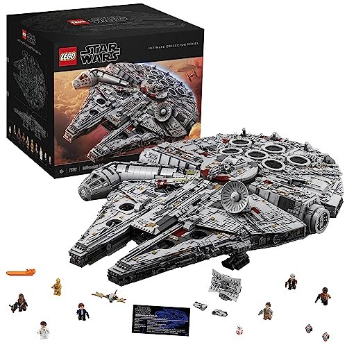 LEGO 75192 Star Wars Millennium Falcon, Modellino Esclusivo da Costruire da Collezione con Minifigure Ian, Leia, Chewbecca, C-3PO, Rey, Finn e BB-8, Idee Regalo