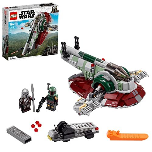LEGO 75312 Star Wars Astronave Di Boba Fett, Navetta Giocattolo Da Costruire Con 2 Minifigure Dei Personaggi Di The Mandalorian, Giochi Per Bambini E Bambine Da 9 Anni In Su, Idee Regalo