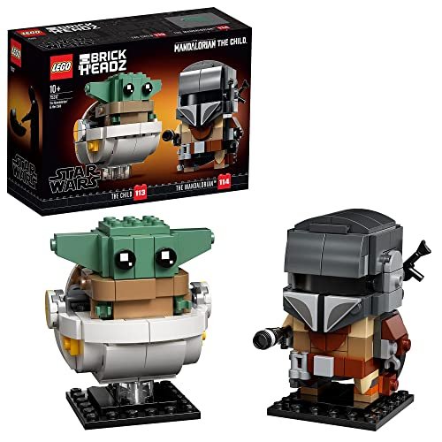 LEGO 75317 , Star Wars Il Mandaloriano e il Bambino, Modellini da Costruire di Brickheadz con 'Baby Yoda', Set con Personaggi da Collezione, Idee Regalo da 10 anni in su