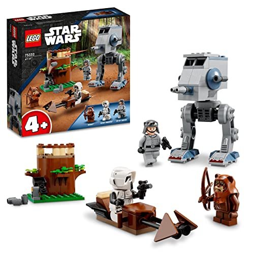 LEGO 75332 Star Wars AT-ST, Modellino Da Costruire Per Bambini In Età Prescolare Dai 4 Anni, Minifigure Di Wicket L'Ewok, Scout Trooper E Starter Brick