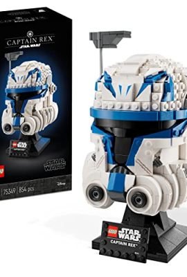 LEGO 75349 Star Wars Captain Rex Helmet, 2023 Helmet Series Set, Christmas Gift Idea for Men or Women, Him or Her, Adult Gadget from The Clone Wars, Collectible Models
