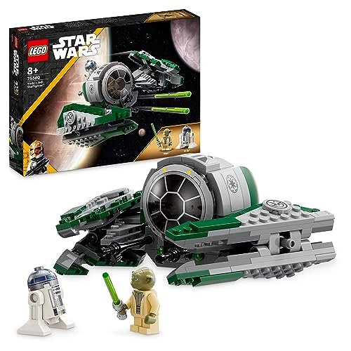LEGO 75360 Star Wars Jedi Starfighter di Yoda, Set con Veicolo Giocattolo da Costruire, Giochi per Bambini da The Clone Wars con Minifigure del Maestro Yoda, Spada Laser e Figura del Droide R2-D2