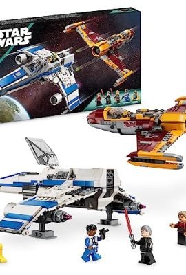 LEGO 75364 Star Wars E-Wing of the New Republic vs. Shin Hati’s Starfighter, Ahsoka Series Set with 2 Toy Vehicles, Droid Figure, 4 Minifigures, and 2 Lightsabers