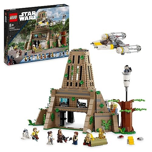 LEGO 75365 Star Wars: A New Hope Base Ribelle su Yavin 4, Set con 10 Minifigure tra cui Luke Skywalker, Principessa Leila, Chewbacca, più 2 Figure di Droidi, Starfighter Y-wing e Sala di Comando