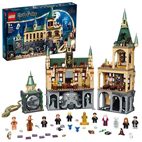 LEGO 76389 Harry Potter La Camera dei Segreti di Hogwarts, Castello Giocattolo con Sala e Minifigure d'Oro 20° Anniversario, Idee Regalo di Compleanno per Bambina e Bambino
