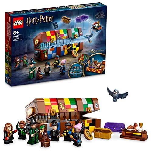 LEGO 76399 Harry Potter Il Baule Magico di Hogwarts, Idea Regalo Personalizzabile con le Minifigure, Stemmi Case dei Film, Cappello Parlante e Gufo, Giochi per Bambini e Bambine da 8 Anni in su