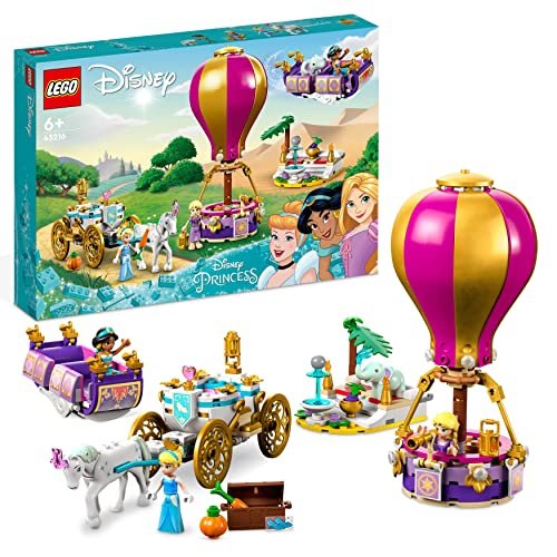 LEGO Disney Princess 43216 Il viaggio incantato di principesse, giocattolo con cavallo e figurine