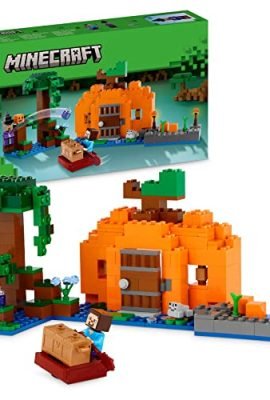 LEGO Minecraft 21248 Pumpkin Farm, Buildable Toy House with Frog, Boat, Treasure Chest, and Steve & Witch Minifigures – Action Playset for the Swamp Biome – Gift for Kids, Boys & Girls
