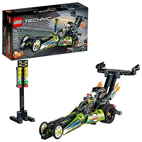 LEGO Technic Dragster, Trasformabile in Hot Rod, Macchina da Corsa 2in1 con Motore Pull-Back, Giochi per Bambini di 7+ Anni, 42103