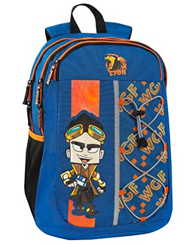 LYON GAMER - Zaino Scuola Media, Elementare per Bambini e Ragazzi, con Schienale Imbottito e Rinforzato, Spallacci Regolabili e Vano Principale + Tasca Frontale con Zip, cm 32x21x43h