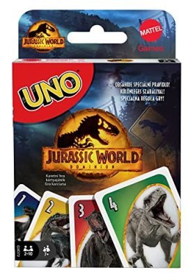Mattel Games, UNO Jurassic World Dominion Card Game for Kids Ages 7+, GXD72, Amazon Exclusive