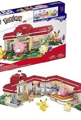 MEGA Pokémon – Pokémon Center Building Set with 648 Pieces and Motion Brick System, Includes Pikachu, Chansey, Eevee, and Togepi – Kids’ Toy for Ages 8+, HNT93