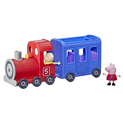Peppa Pig - Il Treno della Signorina Coniglio, Giocattolo per età Prescolare Staccabile, 2 Action Figure, Ruote Che Girano, dai 3 Anni in su, Multicolore
