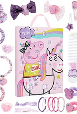 Peppa Pig Advent Calendar for Girls 2023 – Unicorn Edition: 24 Surprises Including Hair Accessories and Jewelry for Girls