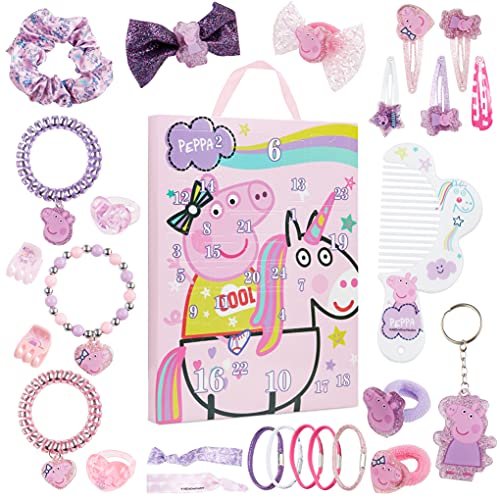 Peppa Pig Calendario Avvento Bambina 2023 Unicorno - 24 Sorprese Accessori Capelli e Gioielli Bambina