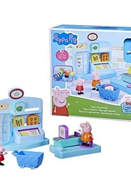 Peppa Pig Hasbro Playset: Peppa at the Supermarket – Preschool Toy, Includes 2 Action Figures & 8 Themed Accessories, Ages 3+, Multicolor
