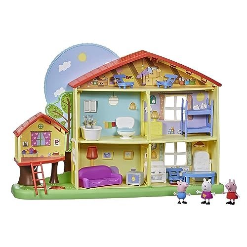 Peppa Pig Peppa’s Adventures Peppa's Playtime to Bedtime House Pre-school Toy, Speech, Light and Sounds, Ages 3 and Up , Red