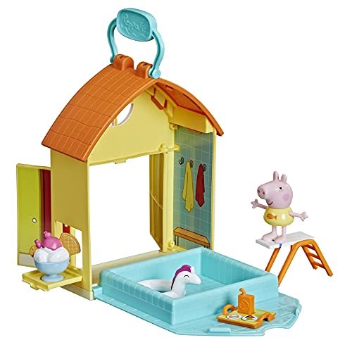 Peppa Pig Peppa's Adventures, playset La piscina di Peppa, giocattolo per età prescolare, include 1 action figure e 4 accessori