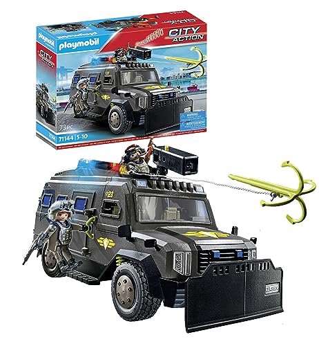 Playmobil 71144 City Action Unità Speciale, Veicolo blindato,elegante fuoristrada delle forze speciali con luci e suoni, giocattolo per bambini dai 5 anni in su