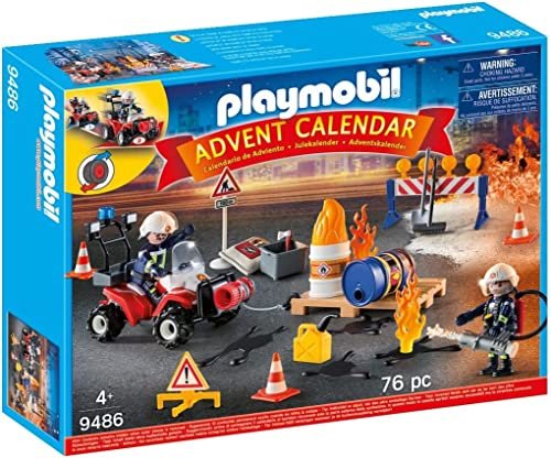 PLAYMOBIL 9486 - Calendario dell'Avvento "Vigili del Fuoco in azione", Dai 4 anni