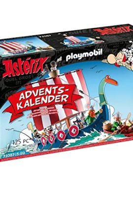 PLAYMOBIL Advent Calendar 71087 Asterix and the Pirates with Floating Pirate Ship, Lifeboat, and Comic Characters—Toy for Kids Ages 5 and Up