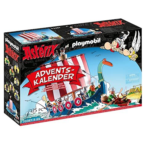 PLAYMOBIL Calendario dell'Avvento 71087 Asterix e i Pirati con Nave Pirata Galleggiante, Scialuppa e Personaggi del Fumetto, Giocattolo per Bambini da 5 anni in su
