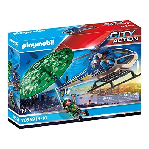 Playmobil City Action 70569 Elicottero della Polizia e fuggitivo, dai 4 ai 10 Anni