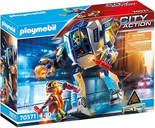 Playmobil City Action 70571, Robot della Polizia e Bandito, dai 4 ai 10 Anni