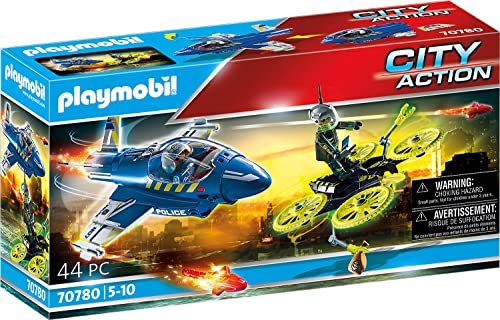 Playmobil City Action 70780 Jet della Polizia e Drone, Giocattoli per Bambini dai 5 Anni