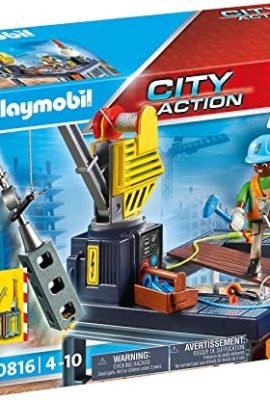 Playmobil City Action 70816 Starter Pack Construction Site with Hoist, Ages 4+