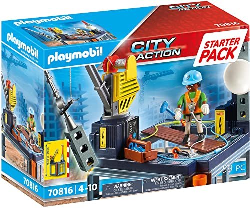 Playmobil City Action 70816 Starter Pack Cantiere con montacarichi, dai 4 Anni