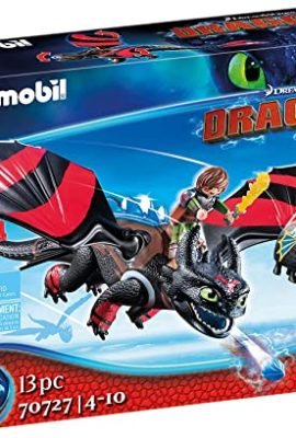 Playmobil DreamWorks Dragons 70727, Dragon Racing, Hiccup and Toothless, with Light Effects, Ages 4+