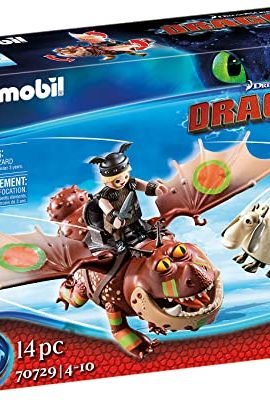 Playmobil DreamWorks Dragons 70729, Dragon Racing, Gambedipesce and Muscolone, Ages 4+