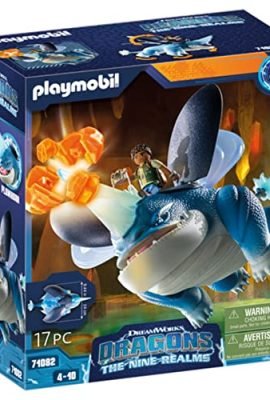 Playmobil DreamWorks Dragons 71082 Dragons, The Nine Realms, Plowhorn & d'Angelo, Dragon and Character Toy with Horn, Toy for Kids Ages 4+