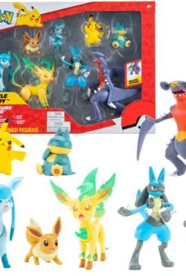 Pokémon Character Set – 8-Pack (5–11 cm) – New 2023 Pokémon Toys – Garchomp, Pikachu, Eevee, Lucario, Riolu, Munchlax, Glaceon & Leafeon – Pokémon Action Figures – Official Pokémon Toys