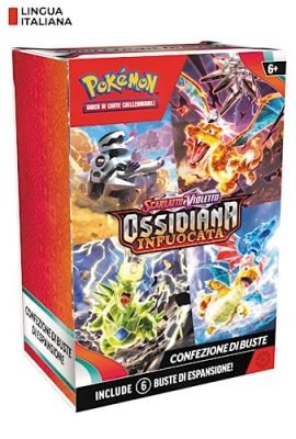 Pokémon Scarlet & Violet Expansion Pack Bundle – Pokémon GCC Fiery Opal (6 Expansion Packs), Italian Edition, Amazon Exclusive