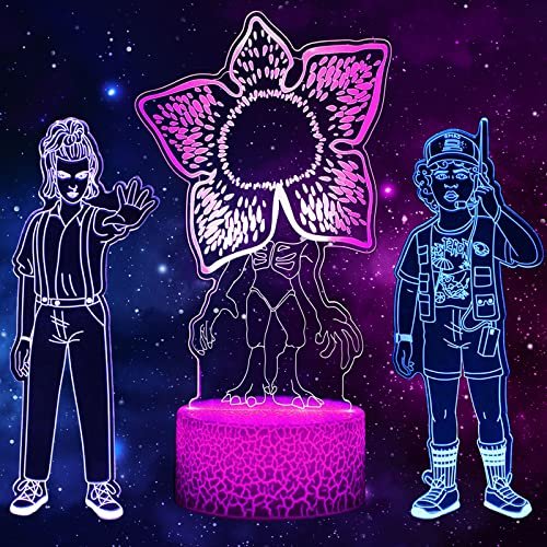 QQAAMZ Undici 3d Illusione Lampada Touch Bambini Home Decor Luce Notturna,led Sensor Gadget,anime Usb Lampada Da Tavolo Da Tavolo Regalo Natale（3 in 1）