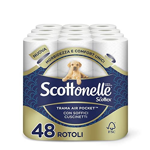 Scottonelle Carta Igienica Soffice e Trapuntata, Confezione da 48 Rotoli