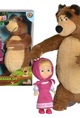 Simba - Masha & The Bear, 109301072, +3 Years, Set with 12 cm Masha Minidoll and 25 cm Teddy Bear