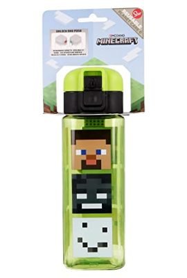 Large School Bottle – Minecraft Robot Bottle with Cap, 550 ml, Plastic
