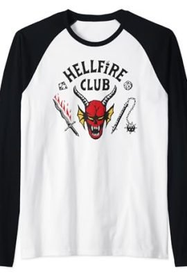 Stranger Things 4 Hellfire Club Logo Raglan-Sleeve T-Shirt