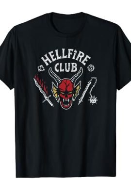 Stranger Things 4 Hellfire Club Skull & Weapons T-Shirt