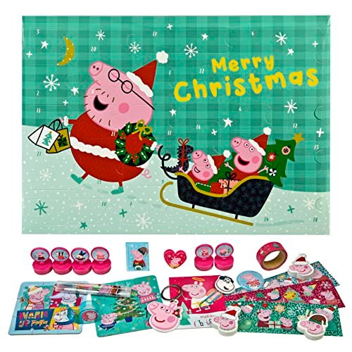 UNDERCOVER PIHP8025 Peppa Pig Peppa Pig - Calendario dell'Avvento per bambini, multicolore, ca. 45 x 32 x 3 cm