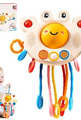 Auezona Montessori Toys for 1-Year-Old Kids, Baby Toys for Newborns & Toddlers 6–9–18 Months, Sensory Silicone Teething Toys, Fidget Toys, Birthday Gift for Girls and Boys