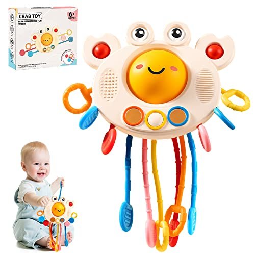 Auezona Giochi Montessori per Bambini 1 Anno, Giocattoli per Bambini per Bambino Neonato 6 9 18 Mesi, Sensoriali Silicone Giocattoli da Dentizione Fidget Gioco Compleanno Regalo per Bambina Ragazzo